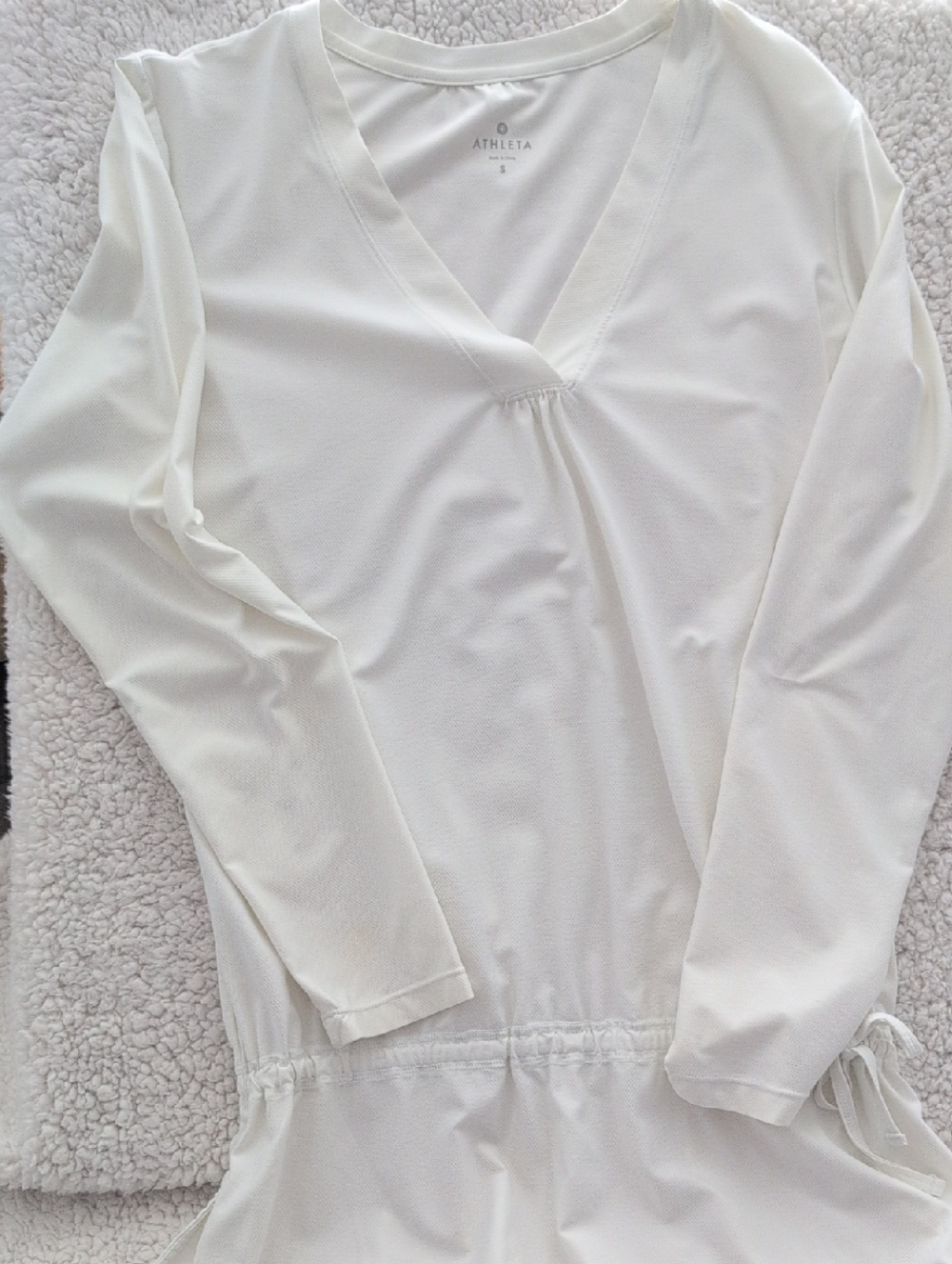 Athleta V-Neck Long Sleeve Dance Cover Up Drawstring Tunic